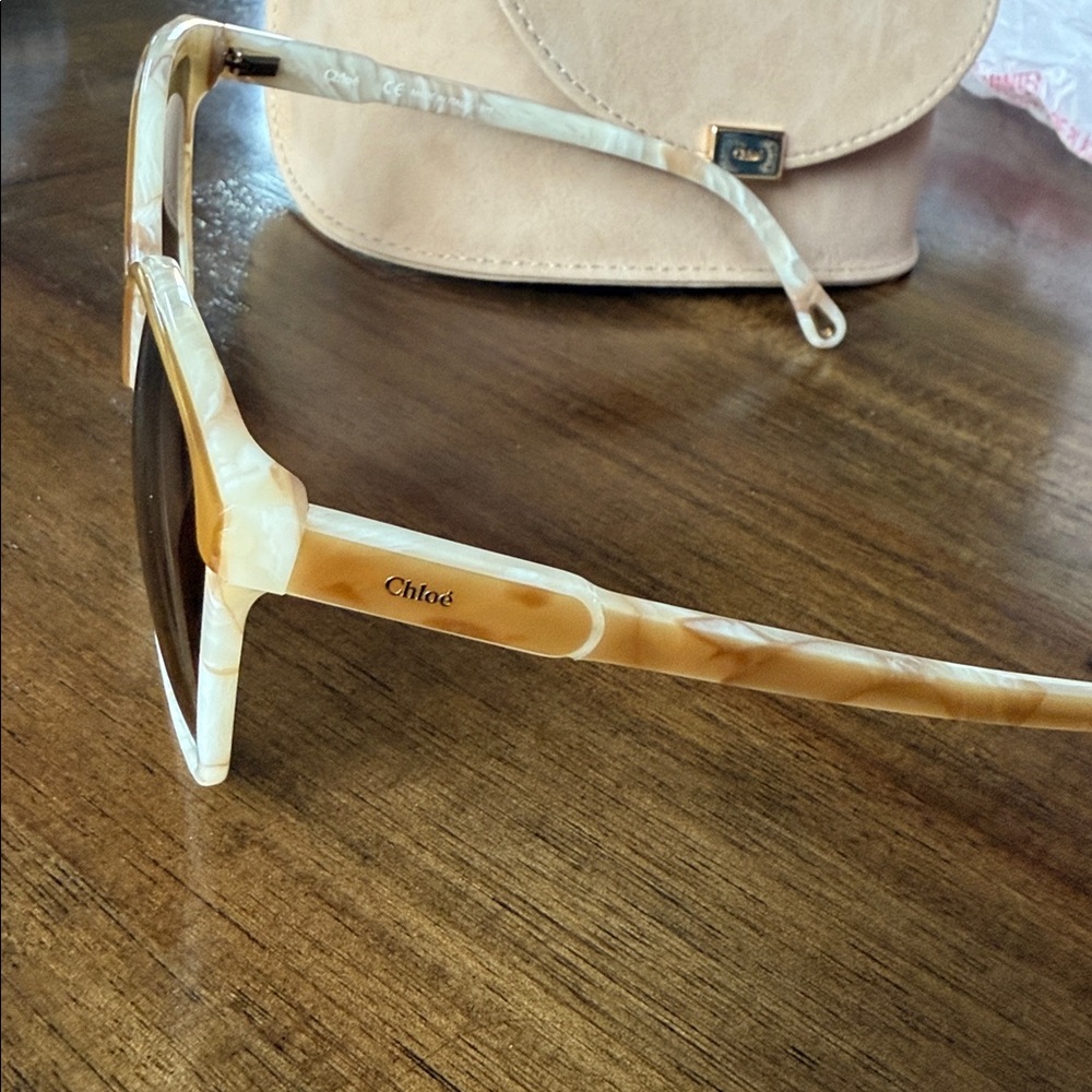 Chloe 734S Sunglasses with Case - Cream Champagne and Brown - Picture 5 of 11